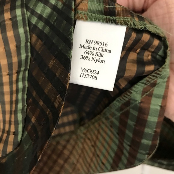 COLDWATER CREEK Plaid Silk Blouse EUC! - Picture 6 of 7